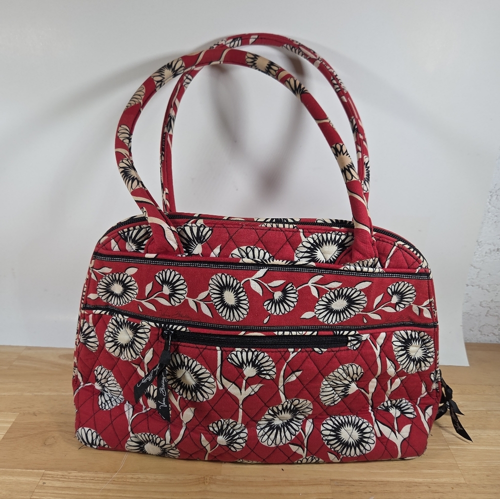 Vera Bradley Disco Daisy Shoulder Bag Purse Red White Retired
